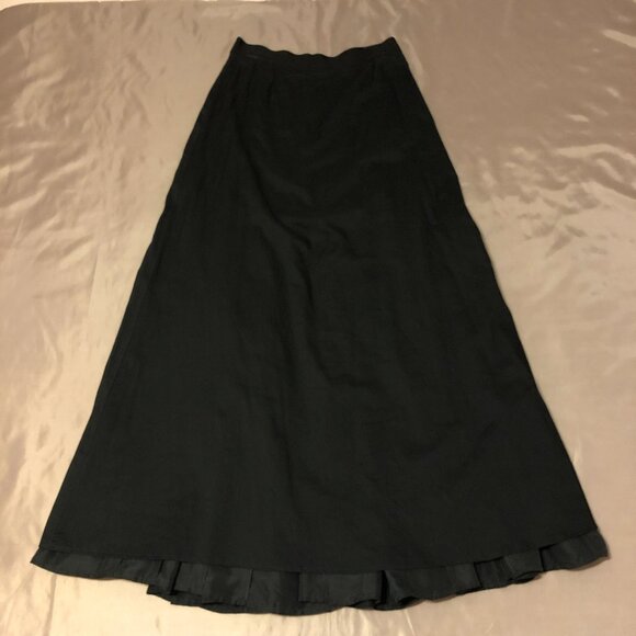 Fine Silk Voluminous Charcoal Maxi Skirt - Picture 2 of 14